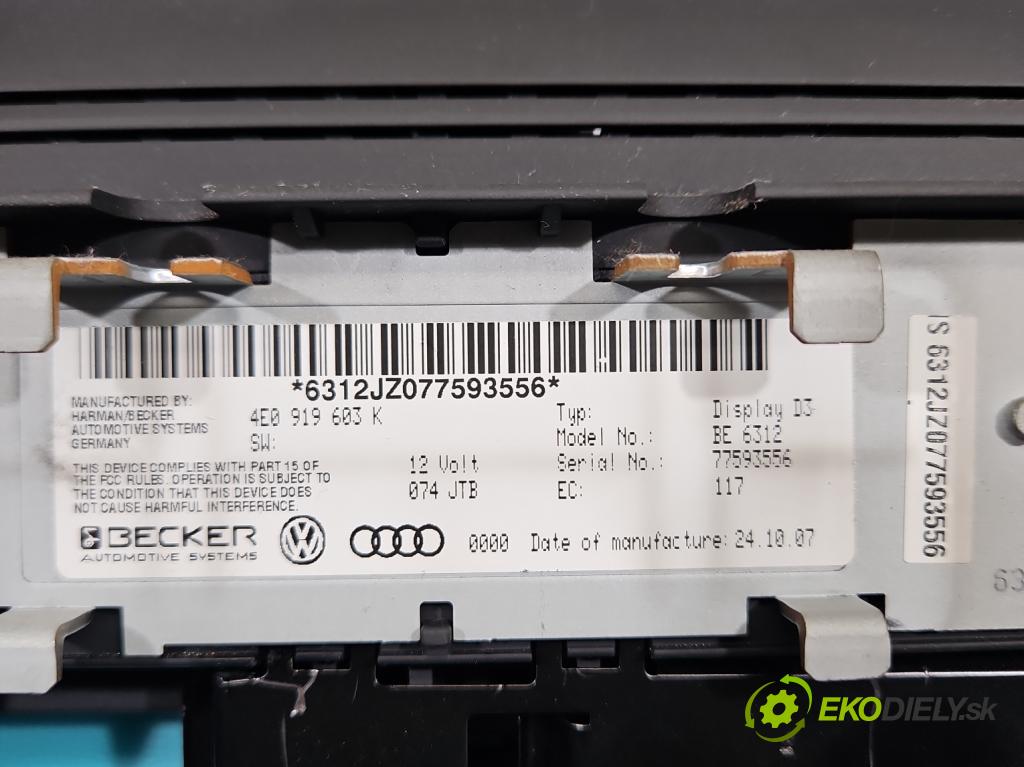 Audi A8 D3 2002-2009 3.0 tdi 211KM automatic 155 kW 2967 cm3 4- Zobrazit: 4E0919603K (Prístrojová doska)