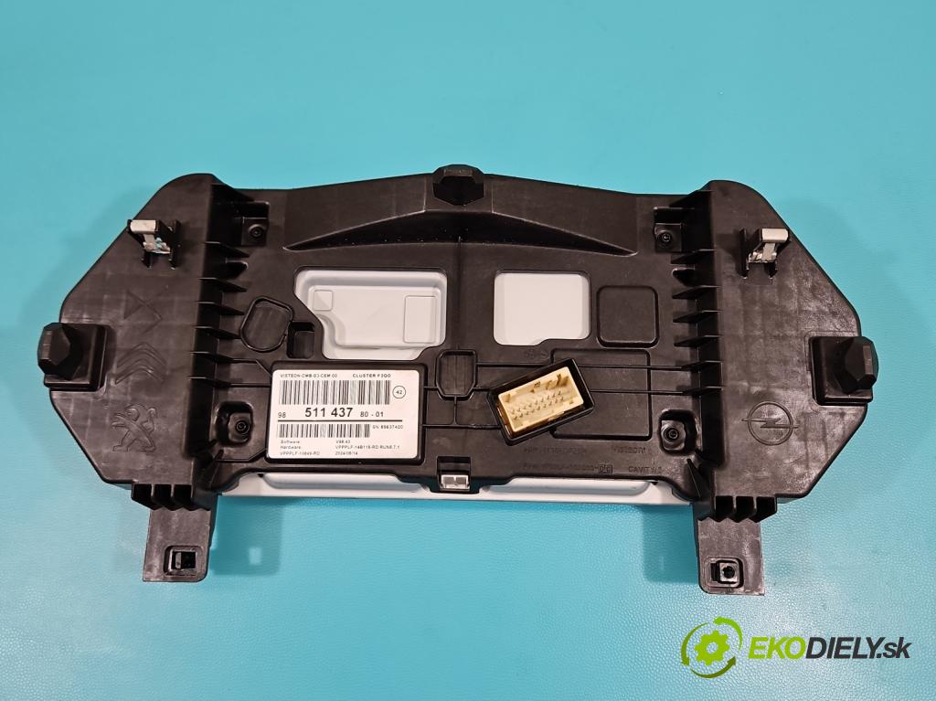 Opel Mokka B 2020 - 1.2 T 131 HP automatic 96 kW 1199 cm3 5- prístrojovka/ budíky 9851143780 (Prístrojová doska)