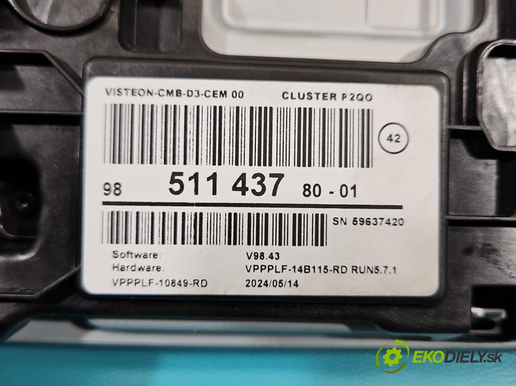 Opel Mokka B 2020 - 1.2 T 131 HP automatic 96 kW 1199 cm3 5- prístrojovka/ budíky 9851143780 (Prístrojová doska)