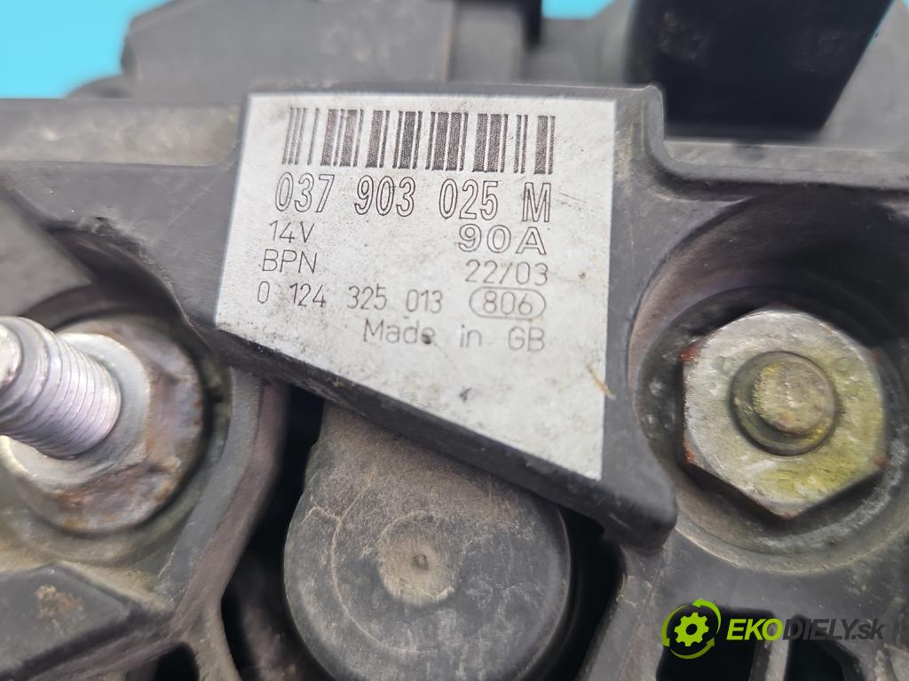 Seat Cordoba II 6L 2002-2008 1.4 16V 101 HP manual 74 kW 1390 cm3 4- Alternator 037903025M (Alternátor)
