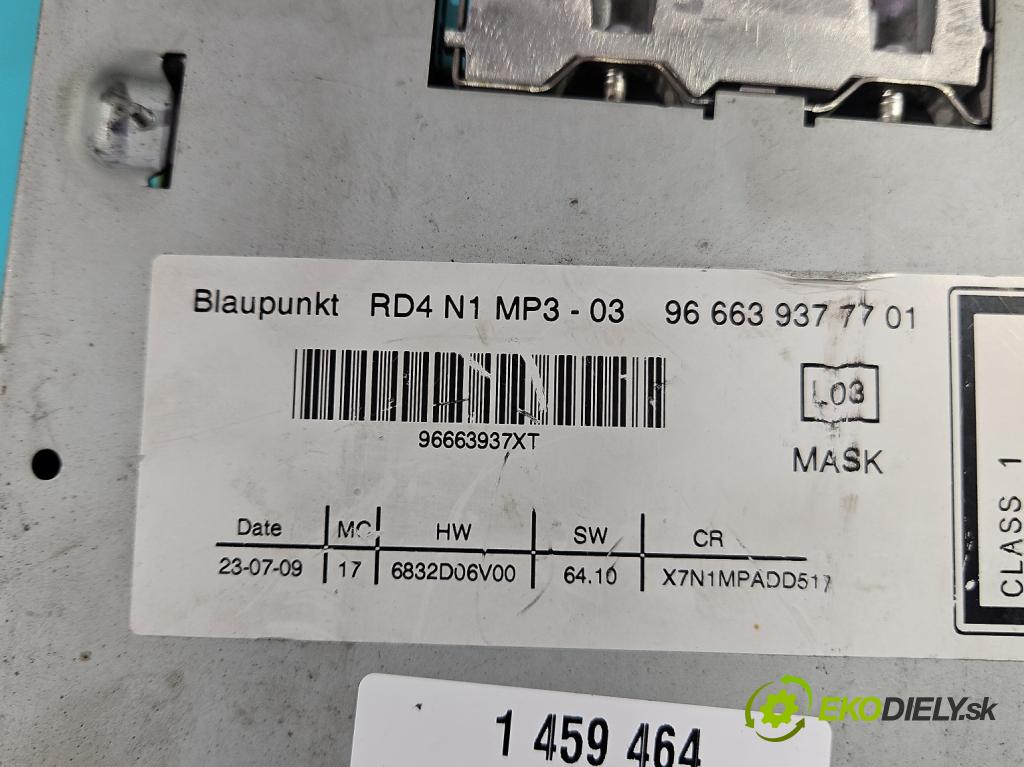 Peugeot Partner II 2008-2018 1.6 hdi 90 HP manual 66,2 kW 1560 cm3 5- Radio originál 966639377701