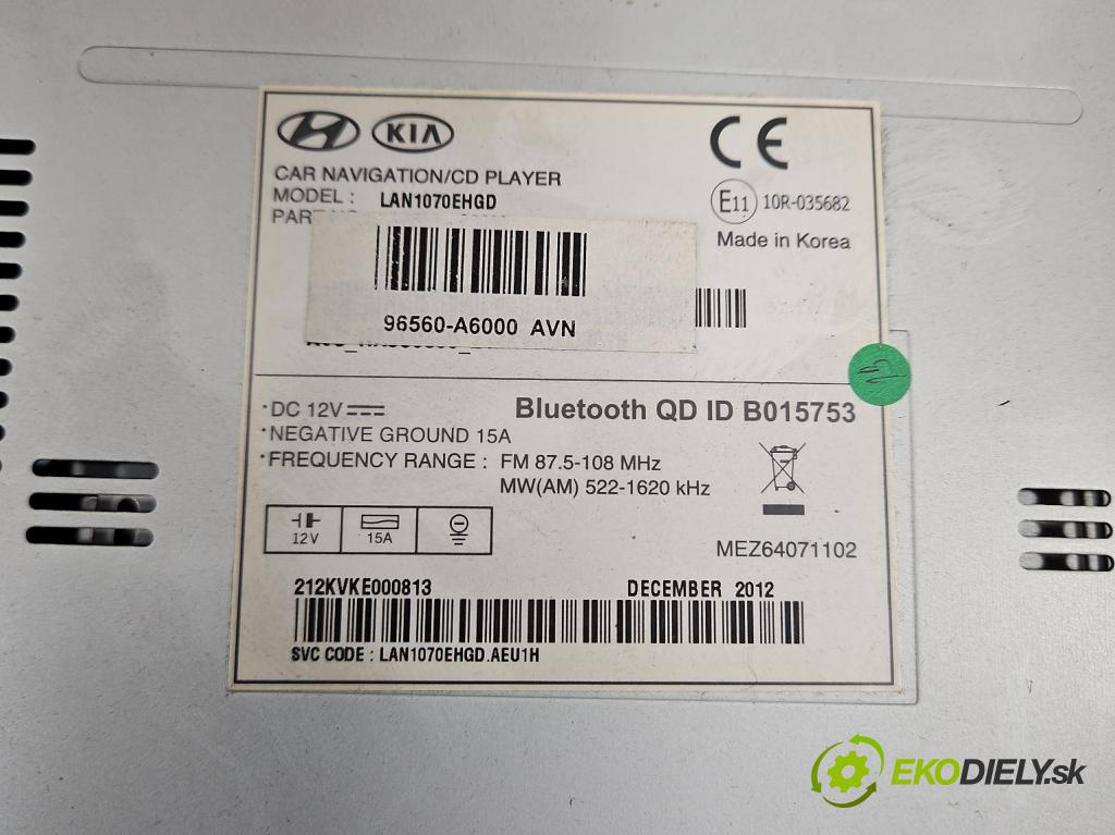 Hyundai I30 II 2012-2016 1.4 crdi 90 HP manual 66 kW 1396 cm3 5- Radio originál 96560-A6000