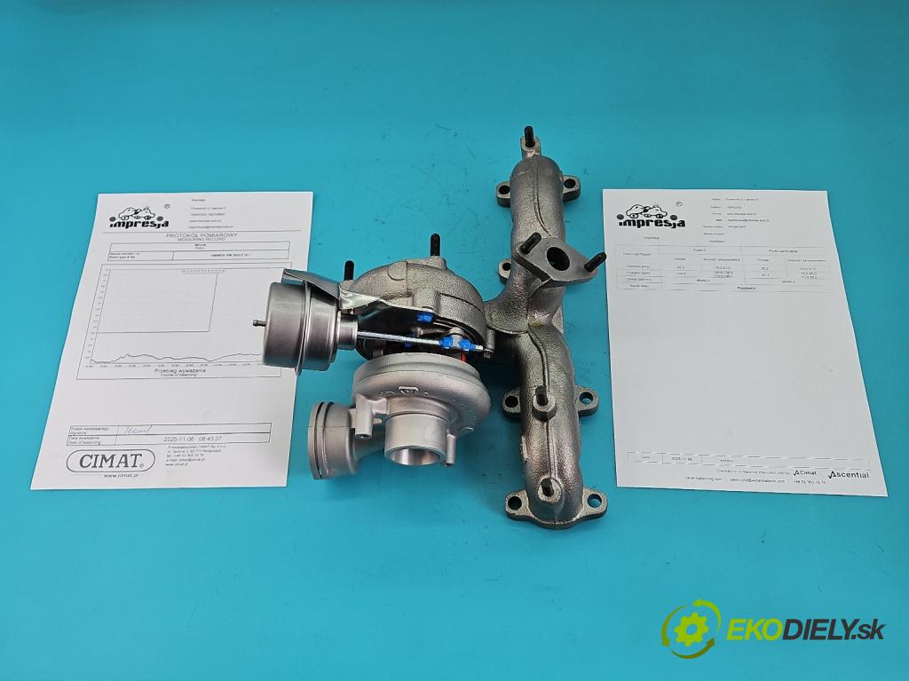 Vw Golf IV 1997-2003 1.9 tdi 101 HP manual 74 kW 1896 cm3 5- turbodúchadlo, turbo repasovaná KP39A-0007