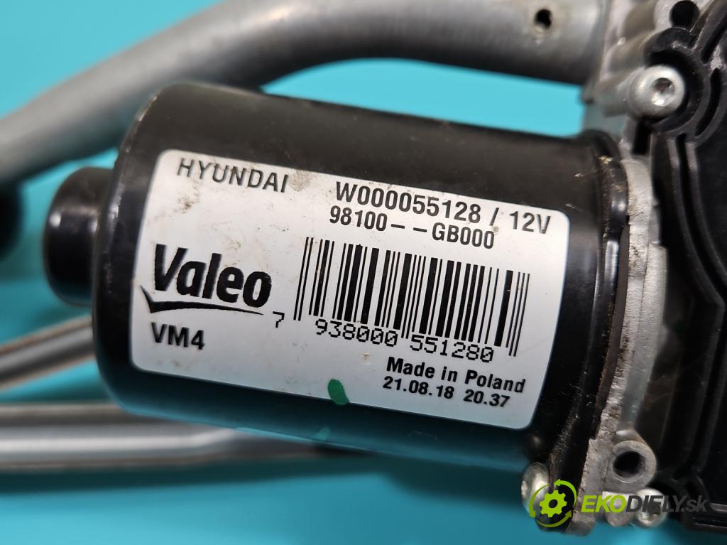 Hyundai i20 II 2014 -2020 1.2 16V 84KM manual 61,8 kW 1248 cm3 5- mechanismus stěračů W000055128