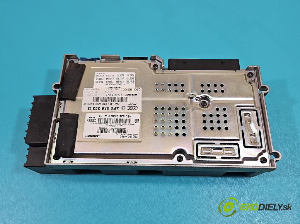 Audi A8 D3 2002-2009 3.0 tdi 211KM automatic 155 kW 2967 cm3 4- Zesilovač: 4E0035223G (Zosilňovač)