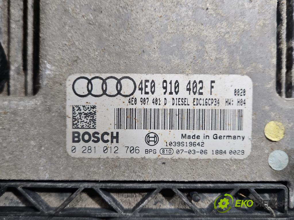 Audi A8 D3 2002-2009 3.0 tdi 211KM automatic 155 kW 2967 cm3 4- riadiaca jednotka motora 0281012706
