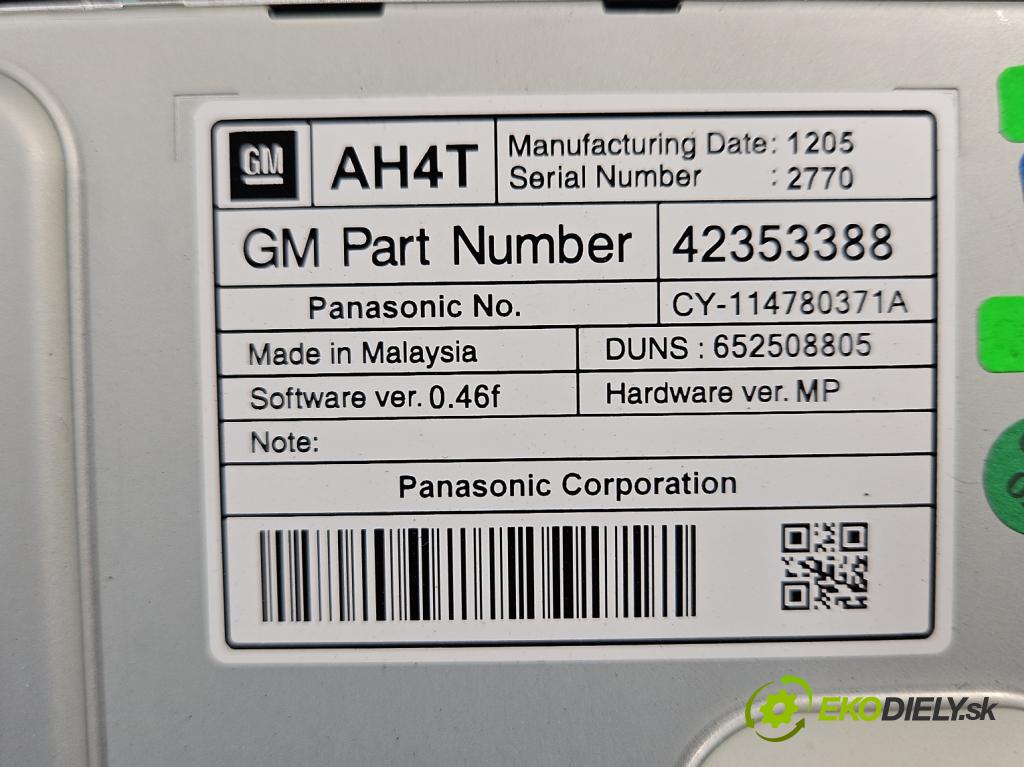 Opel Astra IV 2009-2015 2.0 cdti 165 HP automatic 121 kW 1956 cm3 5- Zobrazit: 42353388 (Prístrojová doska)