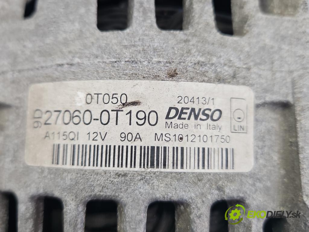Toyota Auris II 2012-2018 1.6 16V 132  HP manual 97 kW 1598 cm3 5- Alternator 27060-0T190 (Alternátor)