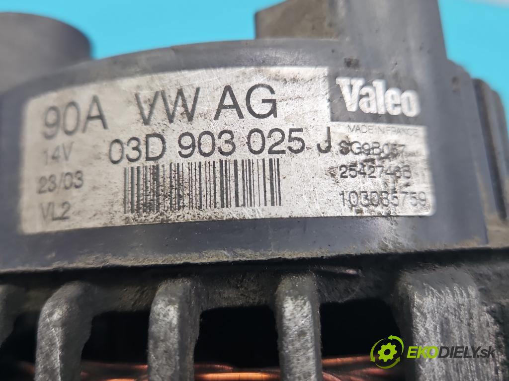 Vw Polo IV 9N 2001-2009 1.2 12V 64 HP manual 47 kW 1198 cm3 5- Alternator 03D903025J (Alternátor)