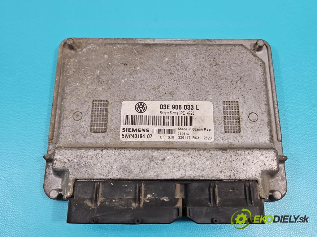 Vw Polo IV 9N 2001-2009 1.2 12V 64 HP manual 47 kW 1198 cm3 5- riadiaca jednotka motora 03E906033L