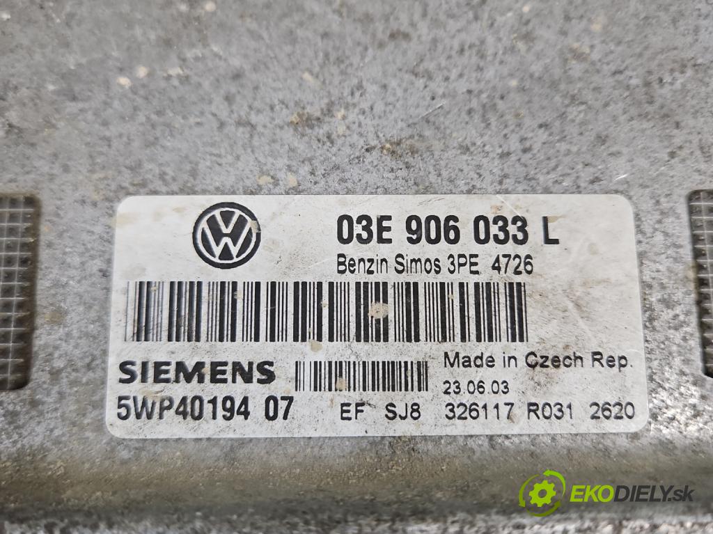 Vw Polo IV 9N 2001-2009 1.2 12V 64 HP manual 47 kW 1198 cm3 5- riadiaca jednotka motora 03E906033L