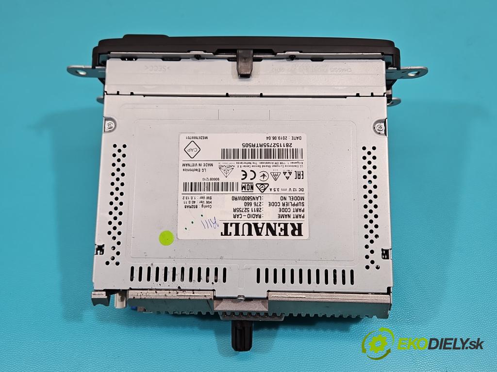 Dacia Sandero II 2012-2020 1.0 12V 73 HP manual 54 kW 999 cm3 5- Radio originál 281152755R