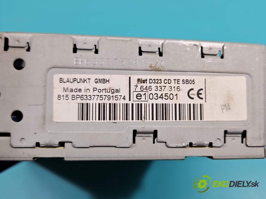 Fiat Linea 1.4 T 120 HP manual 88 kW 1368 cm3 4- Radio originál 7646337316