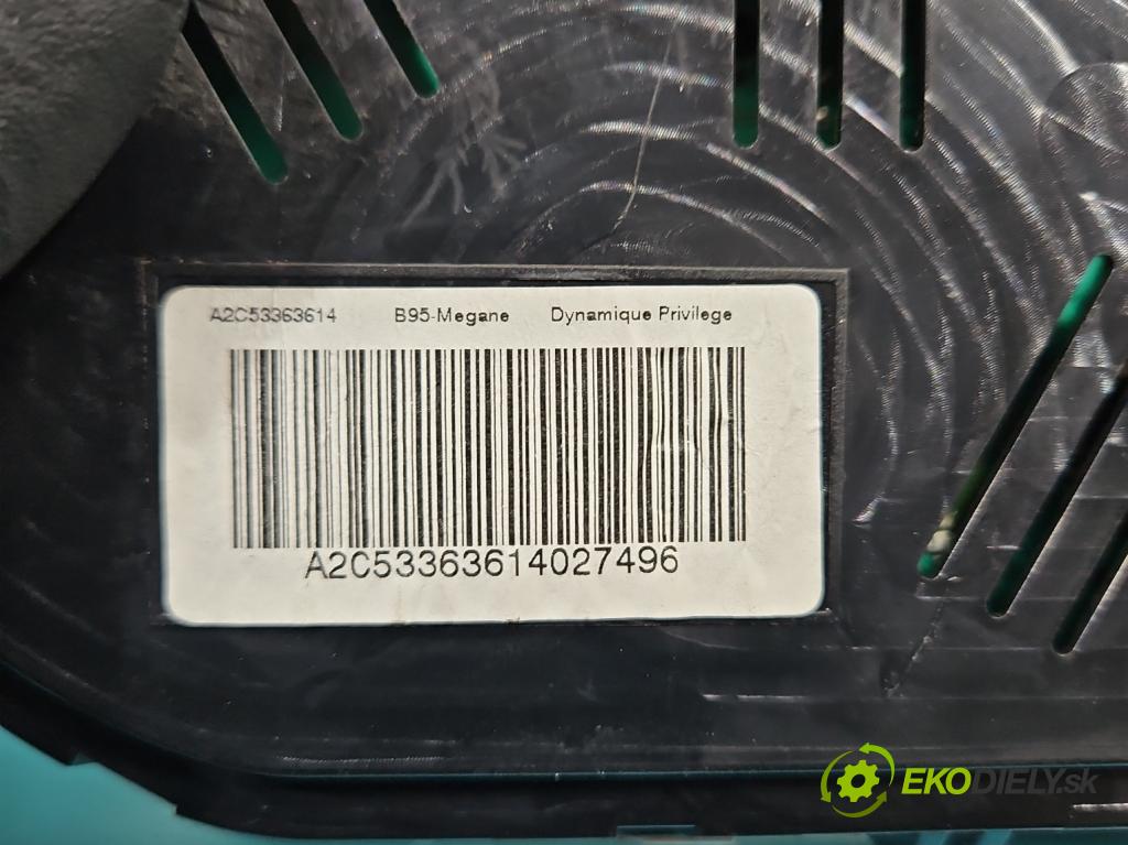 Renault Megane III 2008-2016 1.9 dci 131 HP manual 96 kW 1870 cm3 5- prístrojovka/ budíky 248100342R (Prístrojová doska)