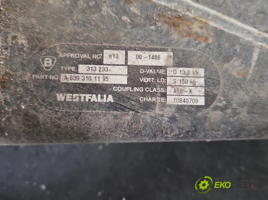 Mercedes Vito W639 2003-2014 2,2.0 cdi (651900) 136 HP manual 100 kW 2143 cm3 5- Hák: vlečení:  (Ťažné zariadenie)