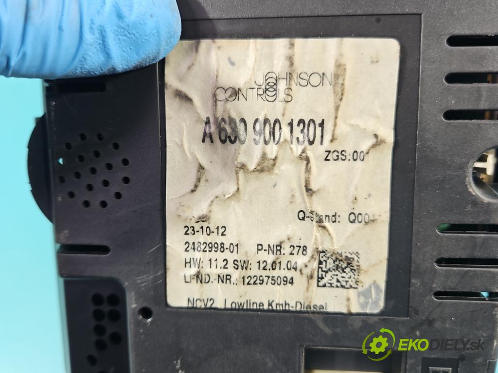 Mercedes Vito W639 2003-2014 2,2.0 cdi (651900) 136 HP manual 100 kW 2143 cm3 5- prístrojovka/ budíky A6399001301 (Prístrojová doska)