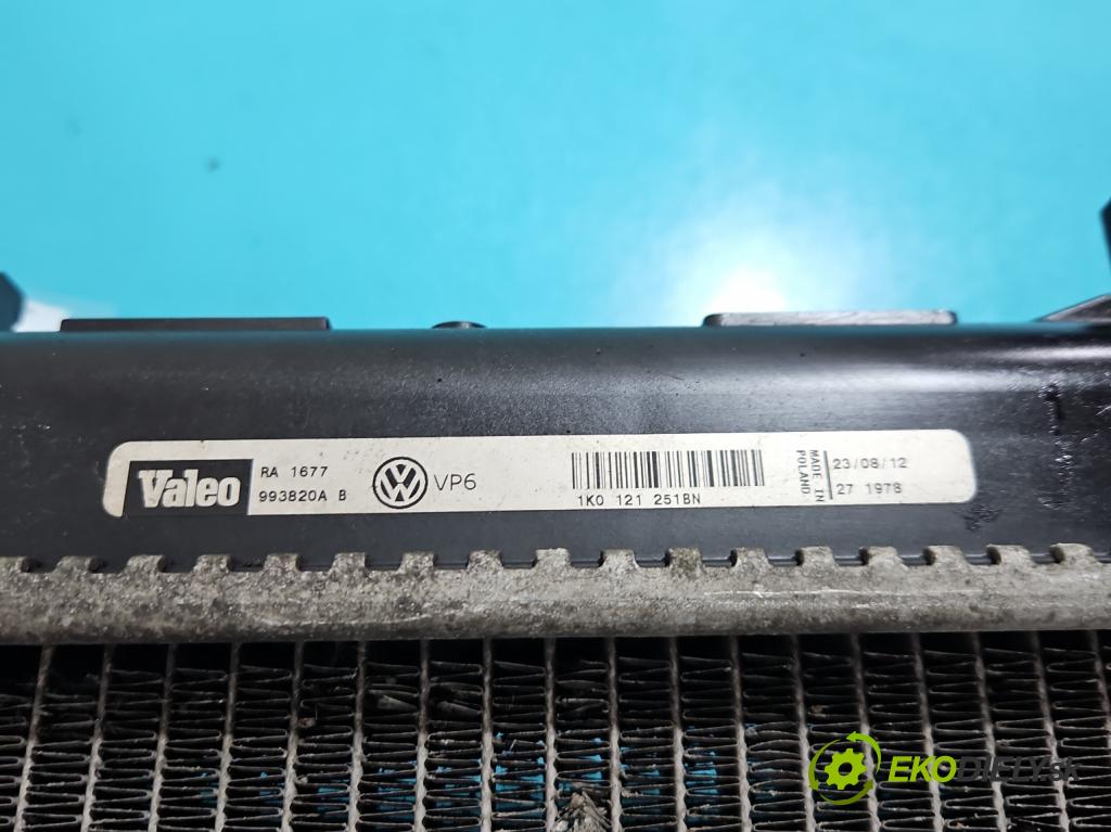 Vw Jetta VI 2010-2018 1.4 TSI 122 hp automatic 90 kW 1390 cm3 4- Chladič vody 1K0121251BN (Chladiče vody)