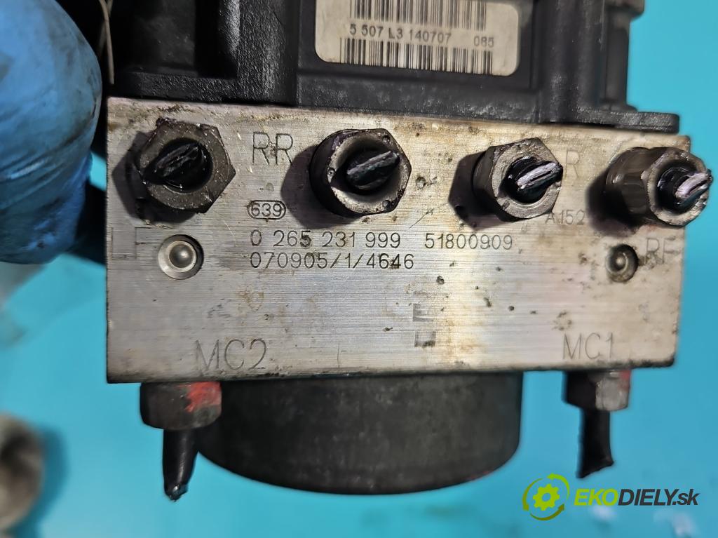 Fiat Linea 1.4 T 120 HP manual 88 kW 1368 cm3 4- čerpadlo abs 0265800663 (Pumpa ABS)