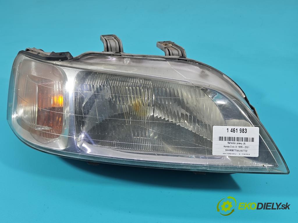 Honda Civic VI 1995-2001 1.4 16V 90 HP manual 66 kW 1396 cm3 5- Reflektor: pravý  (Svetlo predné pravé)