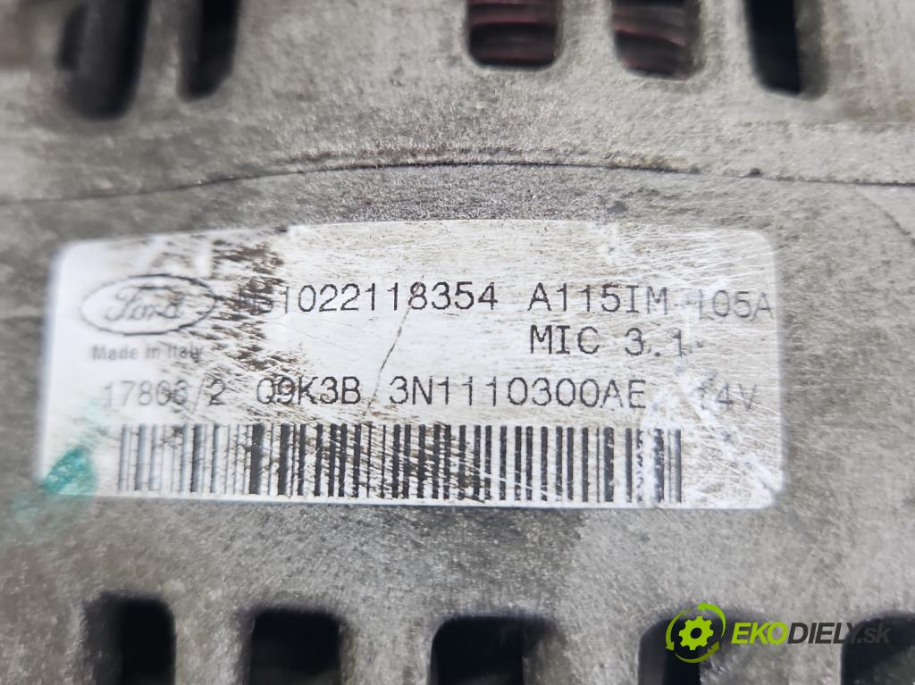 Ford Focus Mk2 2004-2011 1.6 16V 101 HP manual 74 kW 1596 cm3 5- Alternator 3N1110300AE (Alternátor)