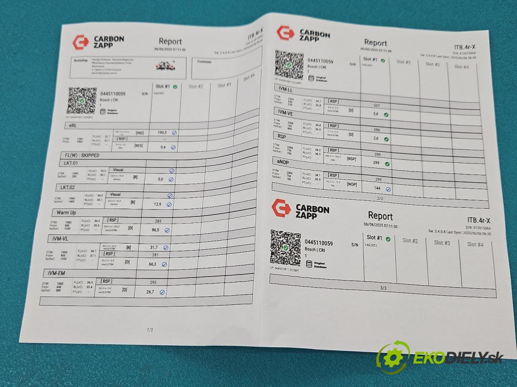 Chrysler Voyager IV 2000-2007 2.5 crd: 143 HP manual 105 kW 2499 cm3 5- vstrek 0445110059 (Vstrekovač paliva)