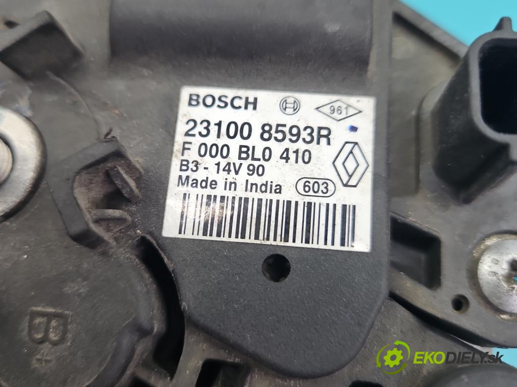 Renault Captur I 2013-2019 0.9 Tce 90 HP manual 66 kW 898 cm3 5- Alternator 231008593R (Alternátor)