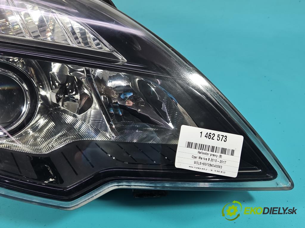 Opel Meriva B 2010-2017 1.7 cdti 131 HP manual 96 kW 1686 cm3 5- Reflektor: pravý 13253636 (Svetlo predné pravé)
