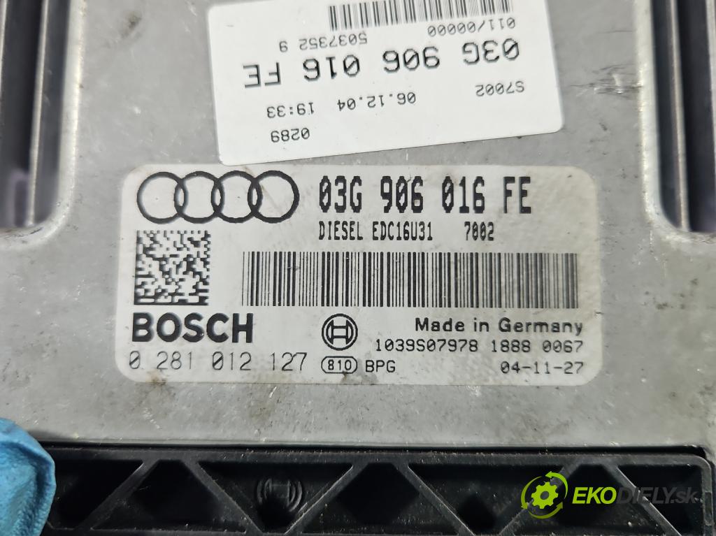 Audi A4 B7 2004-2008 1.9 tdi 116 HP manual 85 kW 1896 cm3 5- riadiaca jednotka motora 03G906016FE