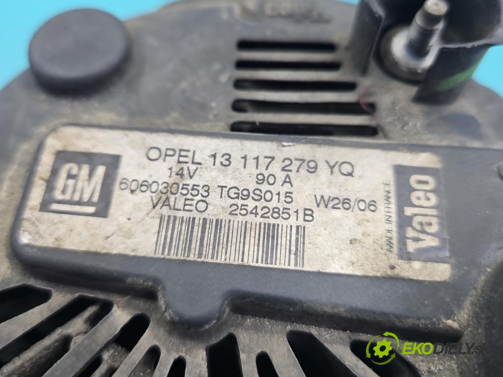 Opel Corsa C 2000-2006 1,3.0 cdti 69KM manual 51 kW 1248 cm3 3- Alternator 13117279YQ (Alternátor)