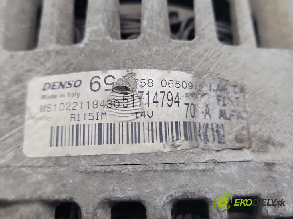 Fiat Punto EVO 09-12 1.4 77 HP manual 57 kW 1368 cm3 5- Alternator 51714794 (Alternátor)