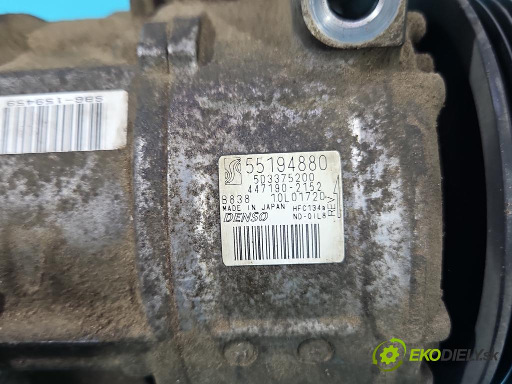 Fiat Punto EVO 09-12 1.4 77 HP manual 57 kW 1368 cm3 5- Kompresor: klimatizácie 55194880 (Kompresor klimatizácie)