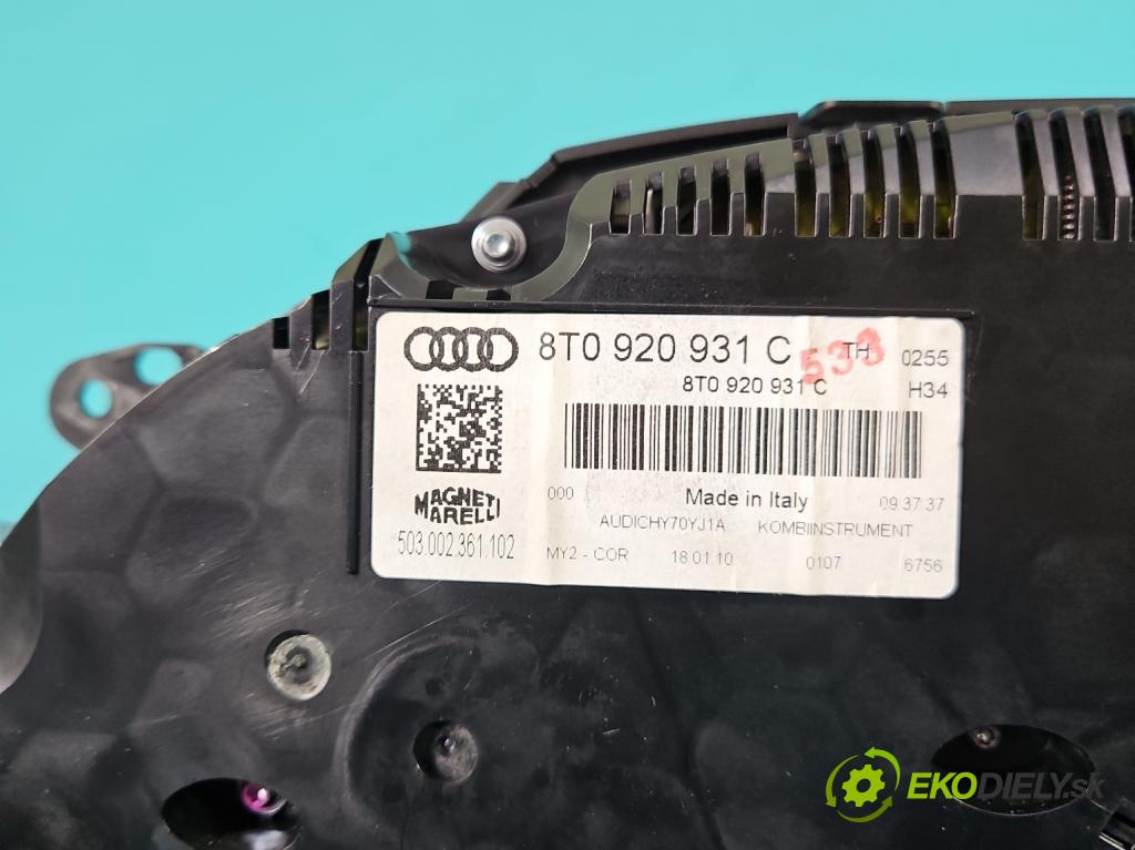 Audi A5 8T 2007-2016 2.0 TFSI 211KM manual 155 kW 1984 cm3 5- prístrojovka/ budíky 8T0920931C (Prístrojová doska)