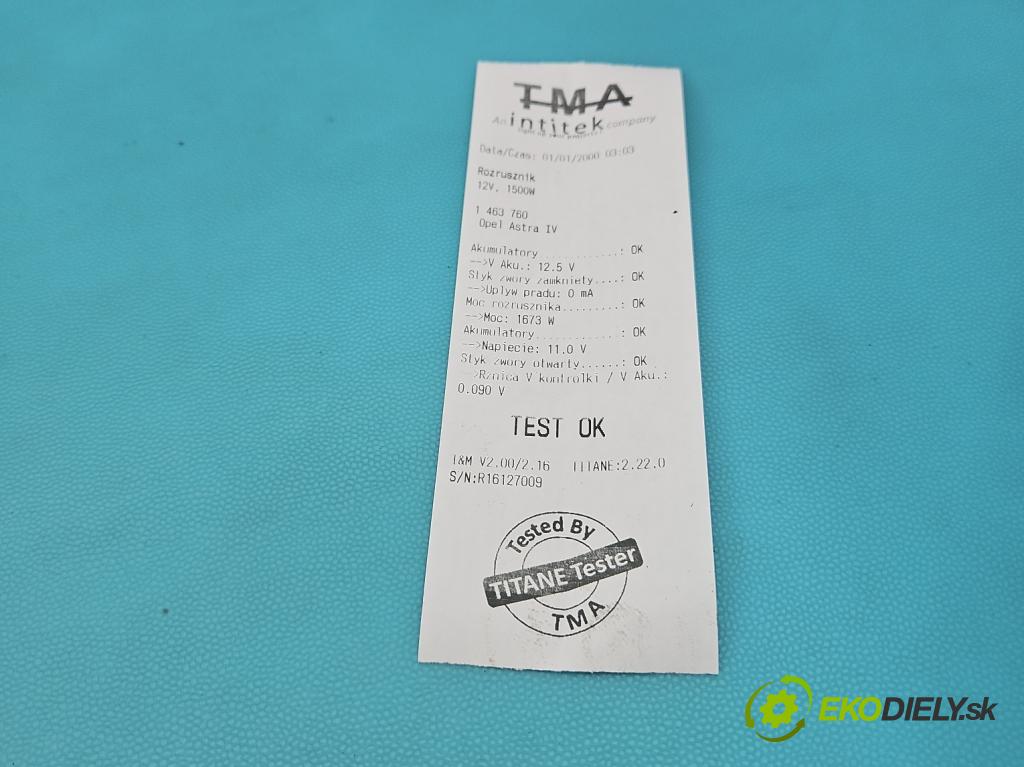 Opel Astra IV 2009-2015 2.0 cdti 165 hp automatic 121 kW 1956 cm3 5- startér: 55585237 (Startér)