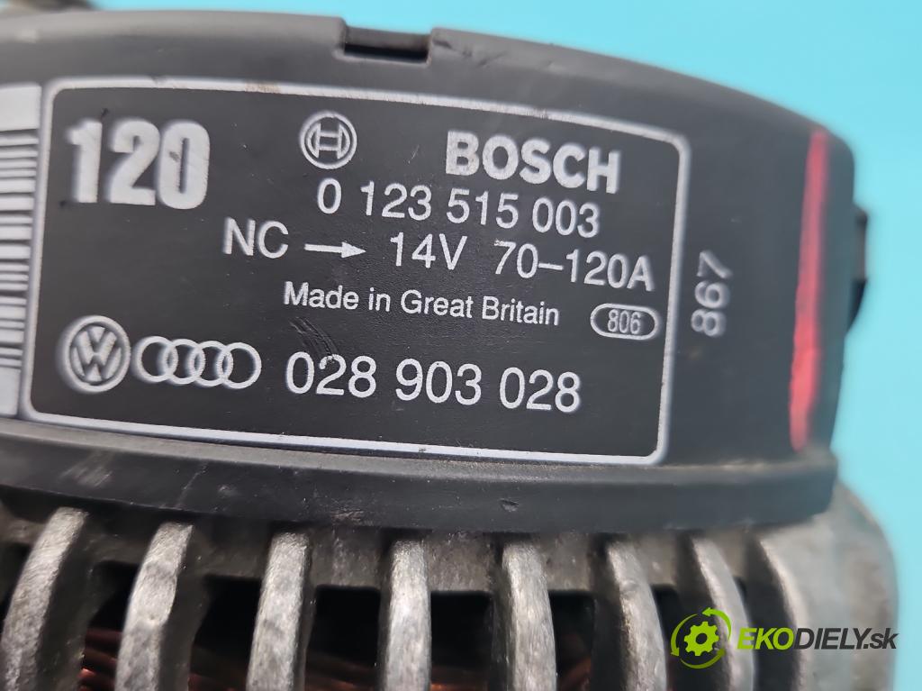 Audi A6 C5 1997-2004 1.9 tdi 110 HP manual 81 kW 1896 cm3 4- Alternator 0123515003 (Alternátor)