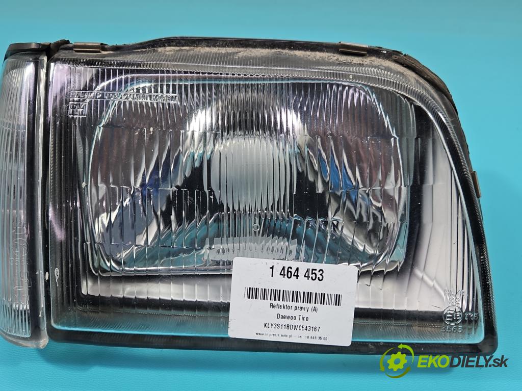 Daewoo Tico 0.8 plyn: 41 HP manual 30 kW 796 cm3 5- Reflektor: pravý  (Svetlo predné pravé)