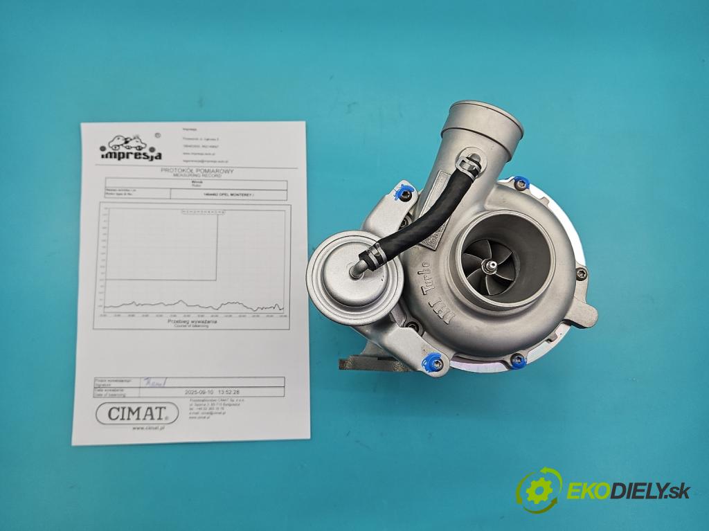Opel Monterey 1992-1999 3.0 TD manual 117 kW 2999 cm3 5- Turbodmychadlo repasováno 8971371095