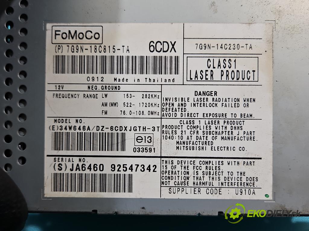 Jaguar XF I X250 2007-2015 5.0 V8 automatic 283 kW 5000 cm3 4- Radio originál 7G9N-18C815-TA