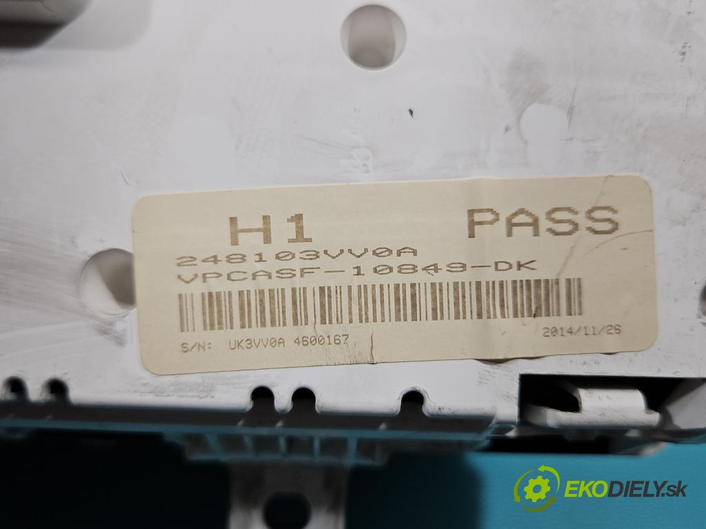 Nissan Note II 2012-2016 1.2 16V 80 HP manual 59 kW 1198 cm3 5- prístrojovka/ budíky 248103VV0A (Prístrojová doska)