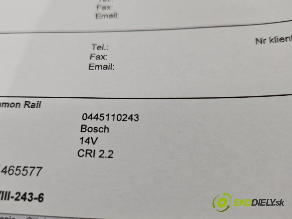 Fiat Croma II 2005-2010 1.9 jtd 150 hp manual 110 kW 1910 cm3 5- vstřikovač 0445110243 (Vstřikovače)