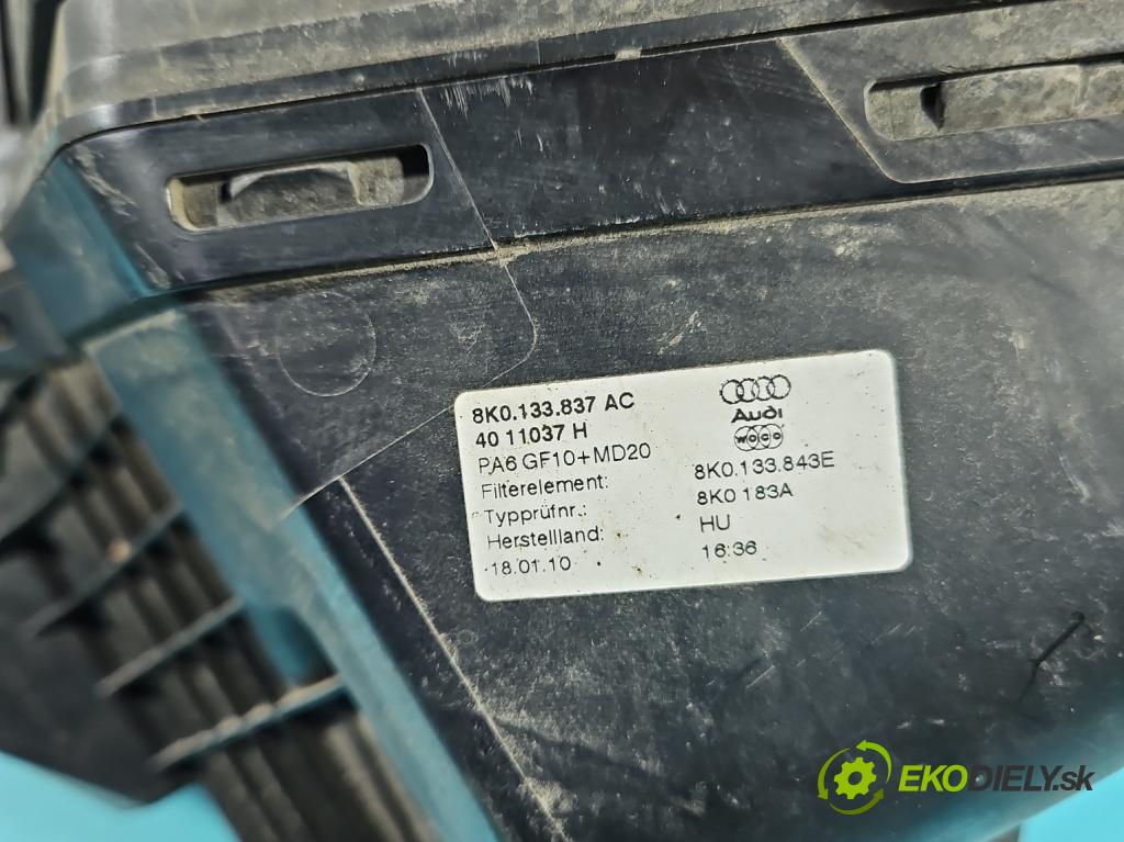 Audi A5 8T 2007-2016 2.0 TFSI 211KM manual 155 kW 1984 cm3 5- obal filtra vzduchu 8K0133835AC (Obal vzduchového filtra)