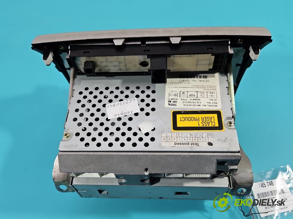 Toyota Corolla Verso II 2004-2009 1.6 vvti 110 HP manual 81 kW 1598 cm3 5- Radio originál 86120-0F010