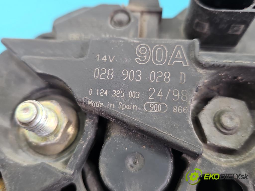 Audi A3 8L 1996-2003 1.8 20V 125 HP automatic 92 kW 1781 cm3 3- Alternator 028903028D (Alternátor)