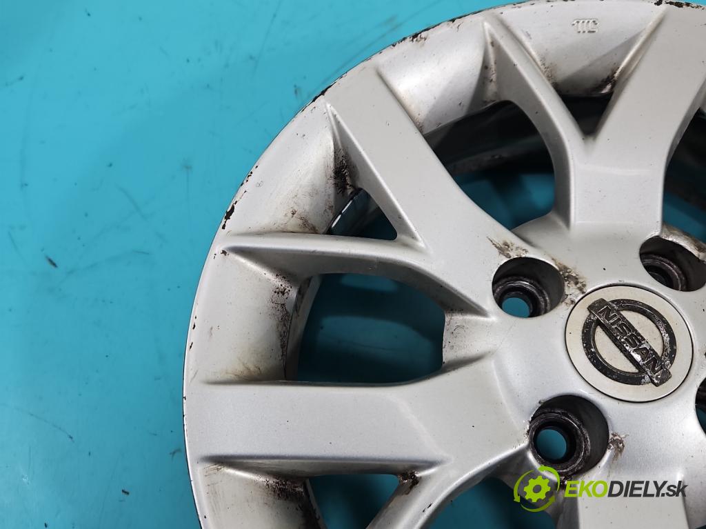 Nissan Note II 2012-2016 1.2 16V 80 hp manual 59 kW 1198 cm3 5- Felga hliník: 15" komplet