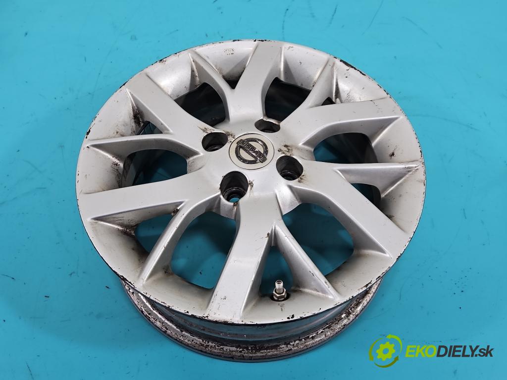 Nissan Note II 2012-2016 1.2 16V 80 hp manual 59 kW 1198 cm3 5- Felga hliník: 15" komplet