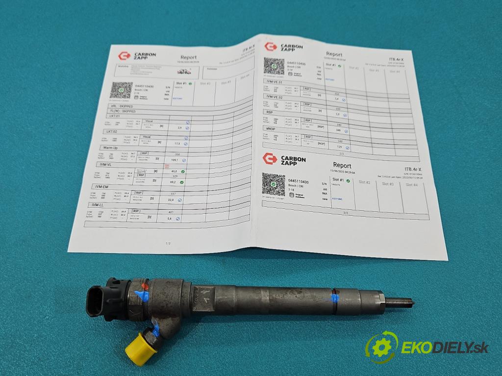 Lancia Thema II 2011-2014 3.0 CRD 239KM automatic 176 kW 2987 cm3 4- vstrek 0445110430 (Vstrekovač paliva)