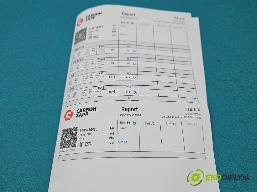 Lancia Thema II 2011-2014 3.0 CRD 239KM automatic 176 kW 2987 cm3 4- vstrek 0445110430 (Vstrekovač paliva)