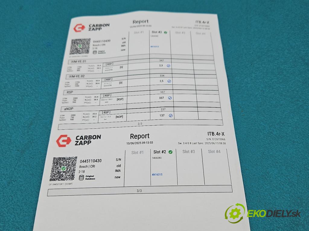 Lancia Thema II 2011-2014 3.0 CRD 239KM automatic 176 kW 2987 cm3 4- vstrek 0445110430 (Vstrekovač paliva)