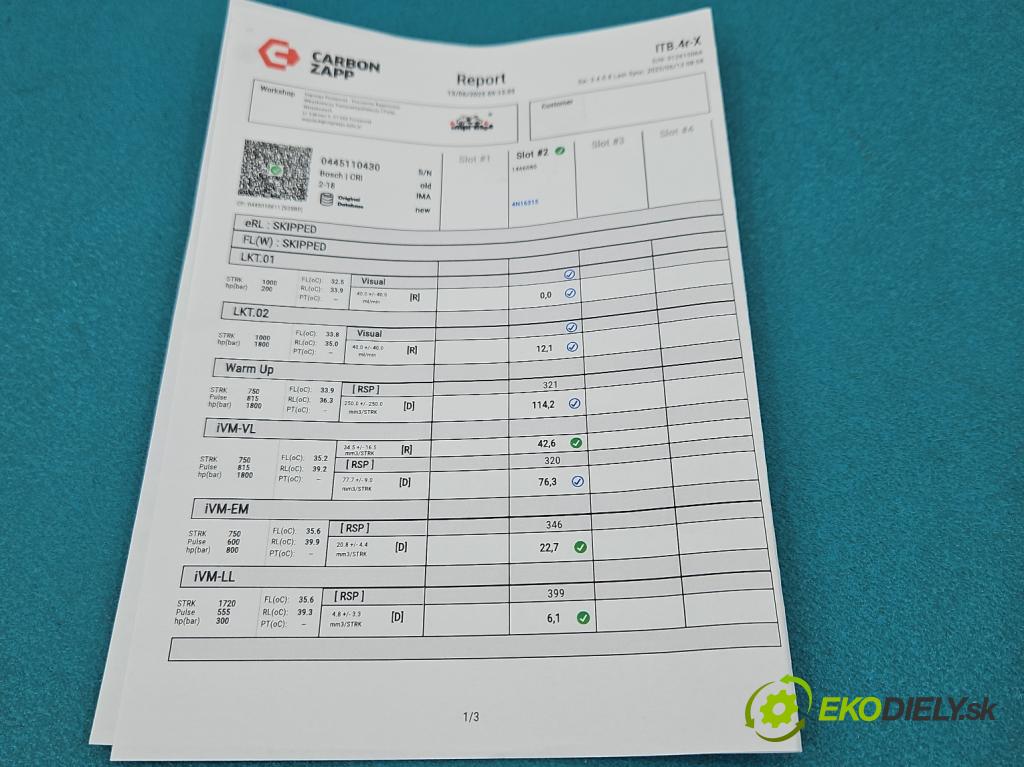 Lancia Thema II 2011-2014 3.0 CRD 239KM automatic 176 kW 2987 cm3 4- vstrek 0445110430 (Vstrekovač paliva)