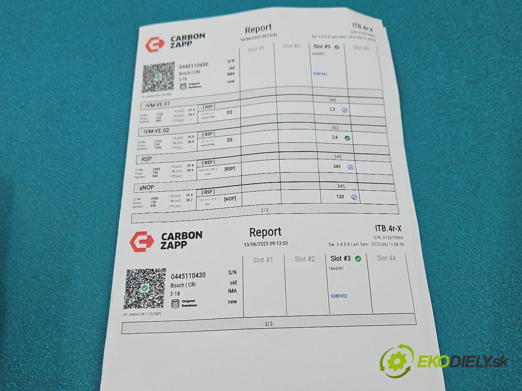 Lancia Thema II 2011-2014 3.0 CRD 239KM automatic 176 kW 2987 cm3 4- vstrek 0445110430 (Vstrekovač paliva)
