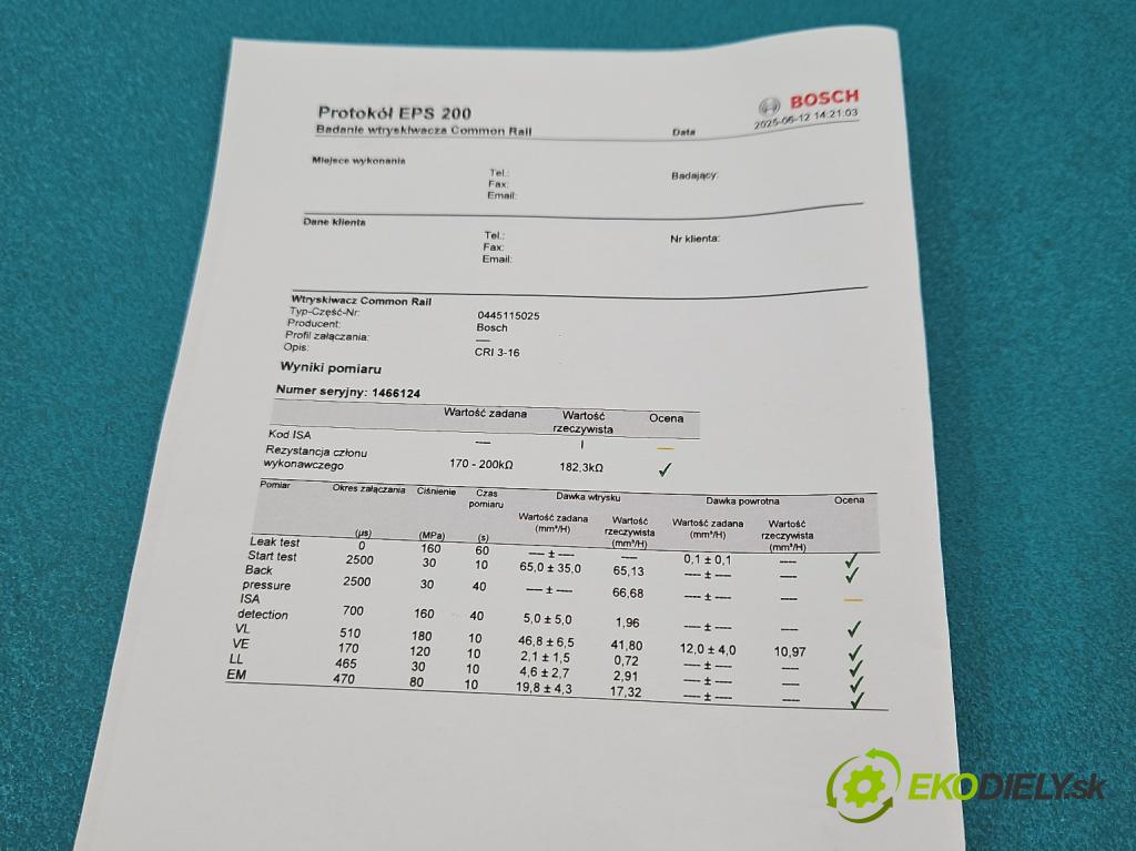 Peugeot 4007 2007-2012 2.2 hdi 156 HP automatic 115 kW 2179 cm3 5- vstrek 0445115025 (Vstrekovač paliva)